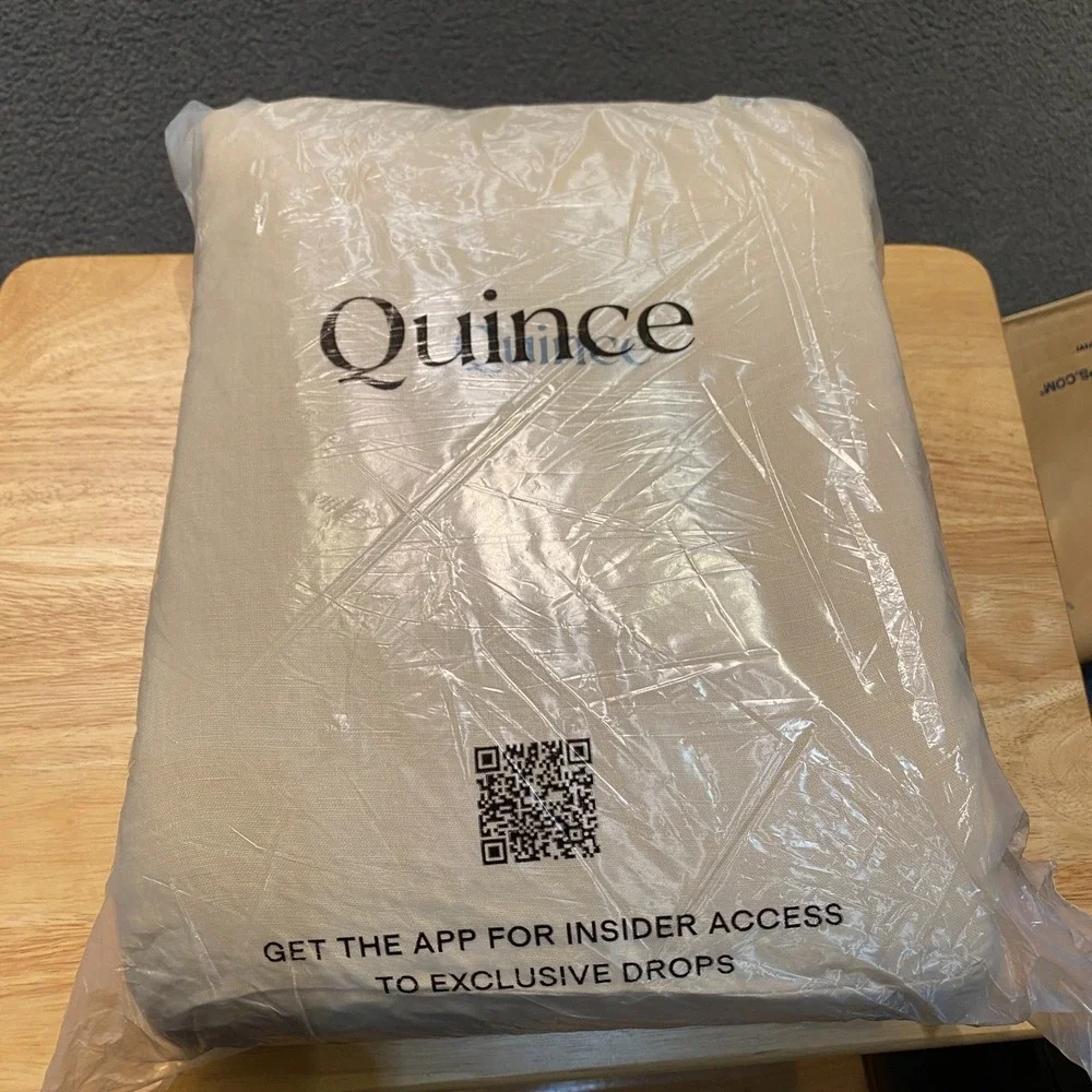 Quince European Linen Sheet Set California King Oat Beige 4 Piece w/ Flat Sheet